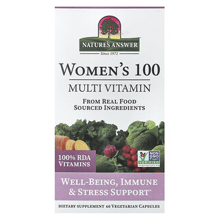 Nature's Answer, Women's 100, Suplemento multivitamínico, 60 cápsulas vegetales