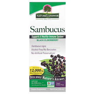 Nature's Answer, Sambucus, zwarte vlierbes, alcoholvrij, 2500 mg, 4 fl oz (120 ml)