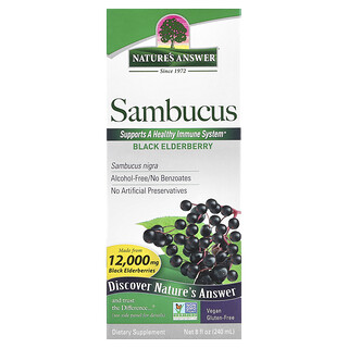 Nature's Answer, Sambucus, Saúco negro, Sin alcohol, 2500 mg, 240 ml (8 oz. líq.)