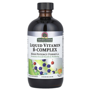 Nature's Answer, Flytende vitamin B-kompleks, mandarin, 240 ml