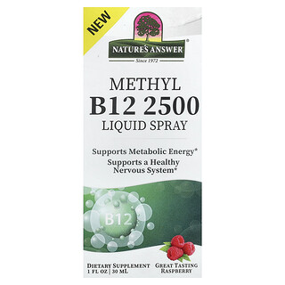 Nature's Answer, Semburan Cecair Metil B12 2500, Raspberi, 1 fl oz (30 ml)