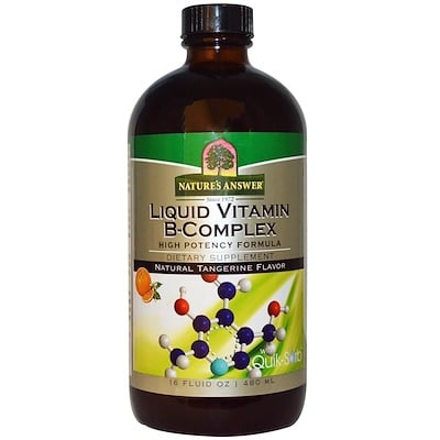 Nature's Answer Жидкий комплекс витаминов группы В с натуральным мандариновым вкусом, 480 мл (16 жидких унций)