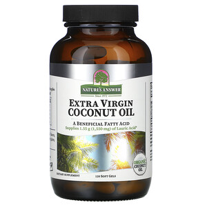 Натурес Ансвер, Extra Virgin Coconut Oil, 120 Softgels отзывы