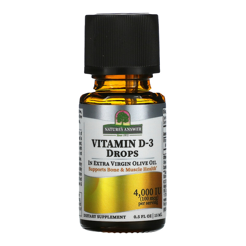Nature's Answer, Vitamin D3 Drops, 100 mcg (4,000 IU), 0.5 fl oz (15 ml)