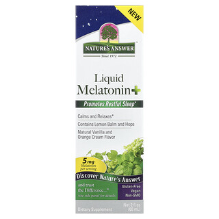 Nature's Answer, Liquid Melatonin+, Crema natural de vainilla y naranja, 60 ml (2 oz. líq.)