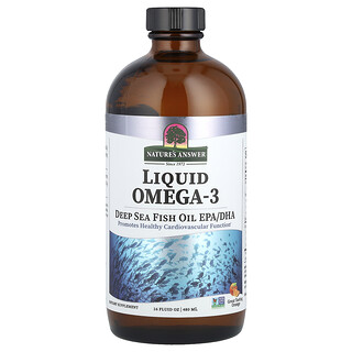 Nature's Answer, омега-3 в жидкой форме, жир глубоководных рыб с ЭПК и ДГК, со вкусом апельсина, 480 мл (16 жидк. унций)