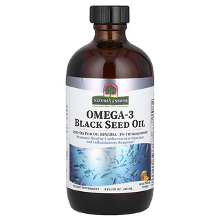 Nature's Answer, 오메가3 블랙 씨드 오일, 오렌지, 240ml(8fl oz)