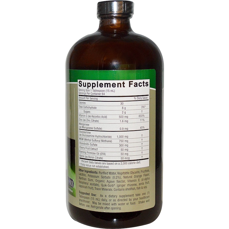 Nature's Answer, Liquid Glucosamine Chondroitin, with MSM, Natural