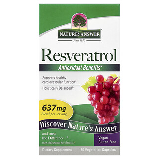 Nature's Answer, Ресвератрол, 60 вегетариански капсули