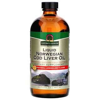 Nature's Answer, ノルウェー産タラ液体肝油, 天然レモンライム風味, 16液量オンス（480 ml）
