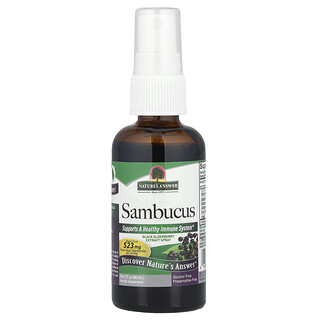 ناتشرز أنسر‏, Sambucus ، بخاخ خلاصة الخمان الأسود ، خالٍ من الكحول ، 2 أونصة سائلة (60 مل)