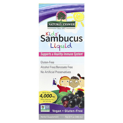 Nature's Answer, Sambucus líquido para niños, Sin alcohol, 240 ml (8 oz. líq.)