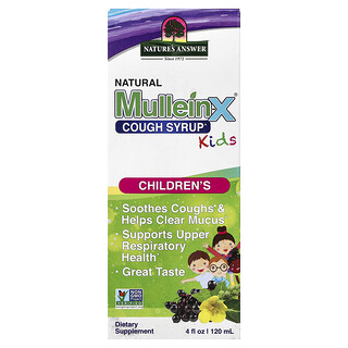 Nature's Answer, Jarabe para la tos natural Mullein-X, Niños`` 120 ml (4 oz. Líq.)