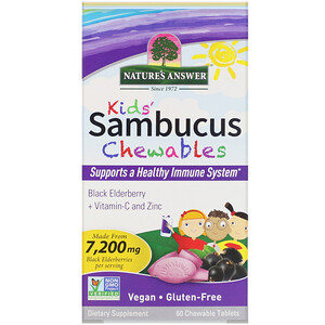 Отзывы о Натурес Ансвер, Kid's Sambucus Chewables, 7,200 mg, 60 Chewable Tablets