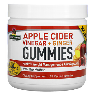 Nature's Answer, Apple Cider Vinegar + Ginger Gummies with Mother, 45 Pectin Gummies