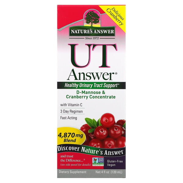 Nature's Answer‏, UT Answer, D-Mannose & Cranberry Concentrate, 4,870 mg, 4 fl oz (120 ml)