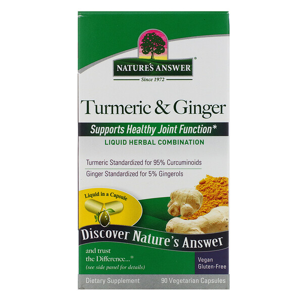 Nature's Answer, Turmeric & Ginger, 90 Vegetarian Capsules iHerb