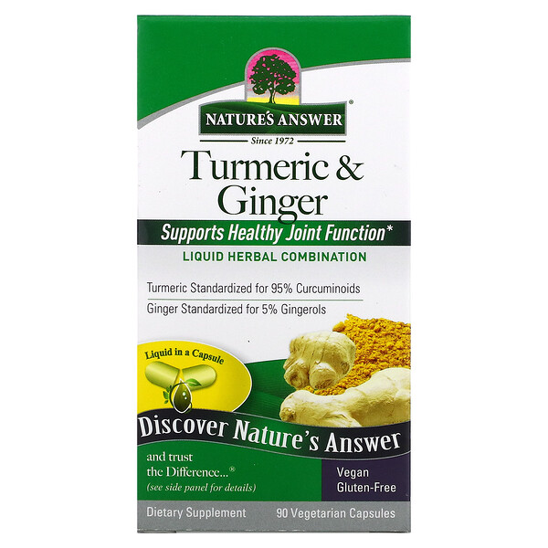 Nature's Answer‏, Turmeric & Ginger, 90 Vegetarian Capsules