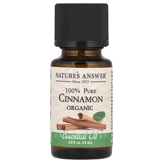 Nature's Answer, Aceite esencial orgánico y 100 % puro, Canela, 15 ml (0,5 oz. líq.)