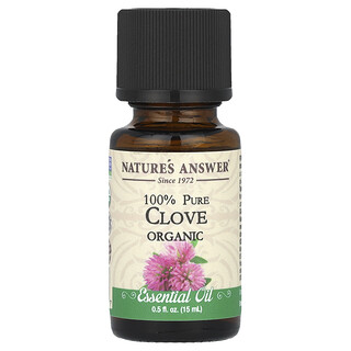 Nature's Answer, Aceite esencial orgánico, 100 % clavo puro, 0.5 fl oz (15 ml)