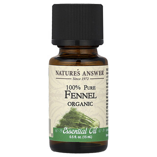 Nature's Answer, Aceite esencial orgánico y 100 % puro, Hinojo, 15 ml (0,5 oz. líq.)