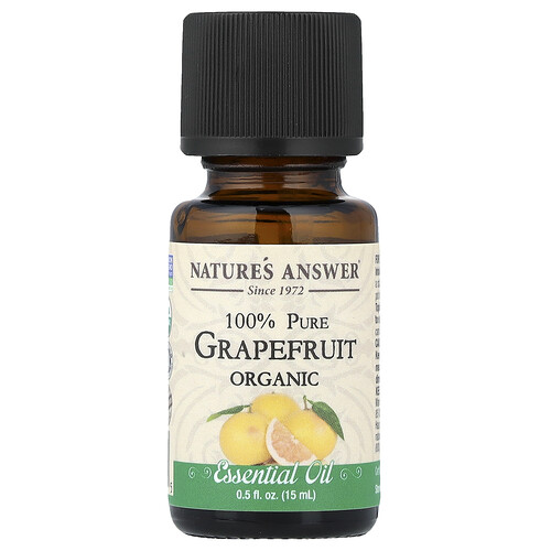 Nature's Answer, Ätherisches Bio-Öl, 100% Reine Grapefruit, 0,5 fl oz (15 ml)