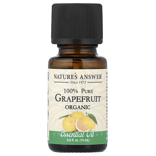 Nature's Answer, 100% Pure Organic Essential Oil, Grapefruit, 0.5 fl oz (15 ml)