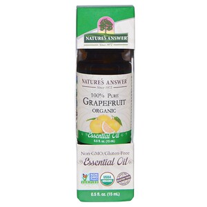Nature's Answer, Органические эфирные масла, масло грейпфрута, 0,5 жидких унций (15 мл)