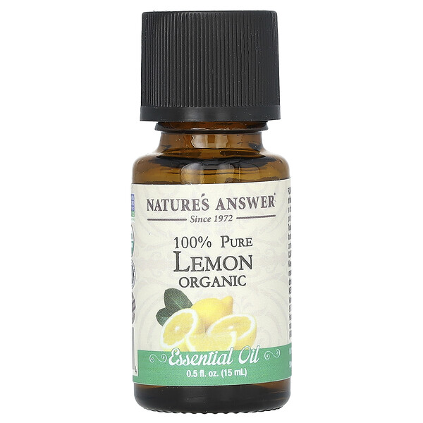 Nature's Answer 100% Pure Organic Essential Oil, Lemon, 0.5 fl oz (15 ml)