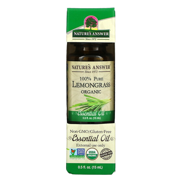 Nature's Answer‏, Organic Essential Oil, 100% Pure Lemongrass, 0.5 fl oz (15 ml)