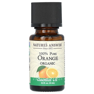 Nature's Answer, %100 Saf Organik Esansiyel Yağ, Portakal, 0,5 fl oz (15 ml)