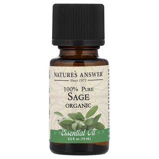 Nature's Answer, Aceite esencial orgánico 100 % puro, Salvia, 15 ml (0,5 oz. líq.)