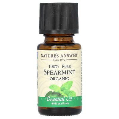 Nature's Answer , 100% Pure Organic Essential Oil, Spearmint, Fl Oz (15 Ml) Size 0.5