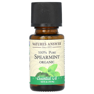 Nature's Answer, 100% pure biologische etherische olie, groene munt, 0,5 fl oz (15 ml)