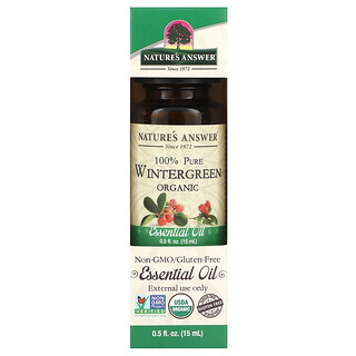Nature's Answer, Aceite esencial orgánico y 100 % puro, Gaulteria, 15 ml (0,5 oz. líq.)