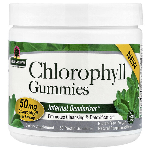 Nature's Answer Chlorophyll Gummies, Natural Peppermint, 60 Pectin Gummies