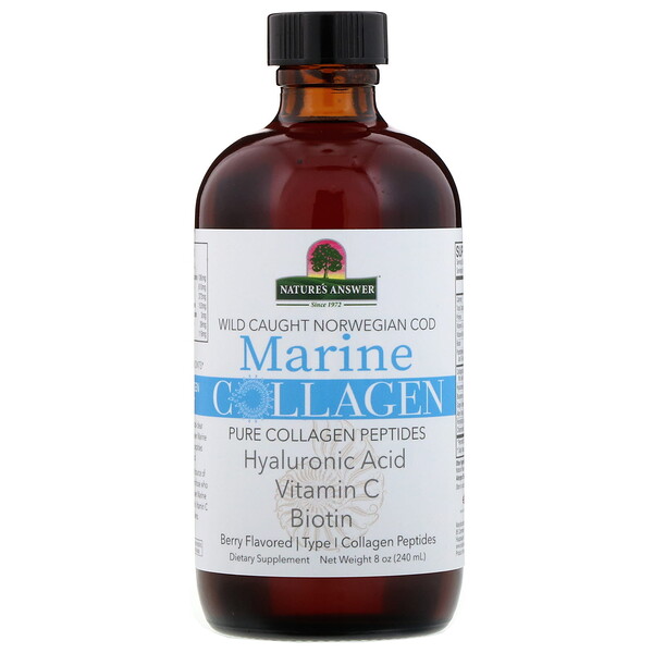 Nature's Answer, Marine Collagen, Wild Caught Norwegian Cod, Berry Flavored, 8 oz (240 ml)