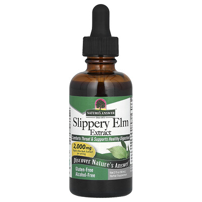 Nature's Answer , Slippery Elm Extract, Alcohol-Free,000 Mg Fl Oz (60 Ml) Size 2
