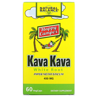 Natural Balance, Happy Camper, Kava Kava Racine Blanche, 450 mg, 60 VegCaps