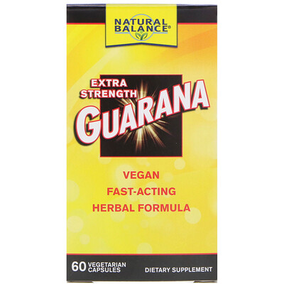 

Гуарана, Guarana Extra Strength, 60 вегетарианских капсул