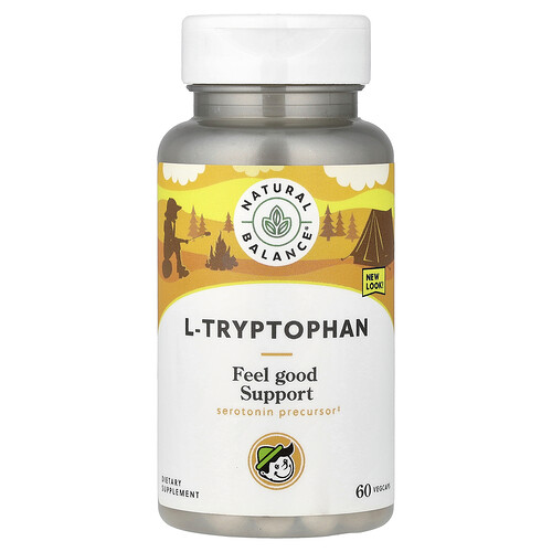 ナチュラルバランス Natural Balance, L-トリプトファン、ベジカプセル60粒、1粒あたり500mg