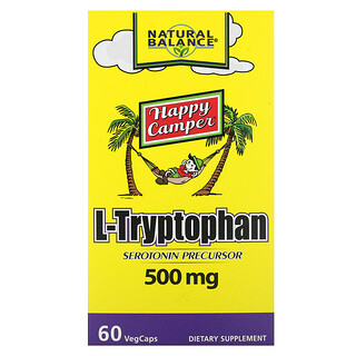 Natural Balance, Happy Camper, L-triptofano, 500 mg, 60 capsule vegetali