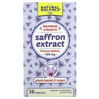 Natural Balance, Saffron Extract, Maximum Strength, 100 mg, 30 VegCaps