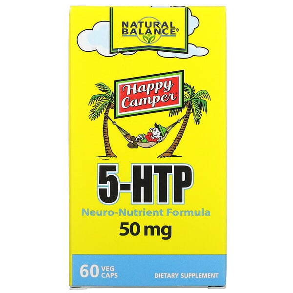 Natural Balance‏, Happy Camper, 5-HTP, 50 mg, 60 VegCaps