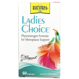 Natural Balance, Ladies Choice, Fórmula de Fitoestrogênio para Suporte à Menopausa, 60 Comprimidos Vegetarianos