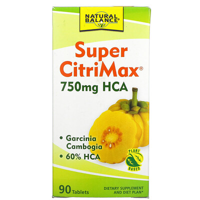 

Natural Balance, Super CitriMax, 375 mg, 90 Tablets