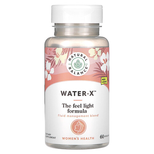 네츄럴 발란스 Natural Balance, 여성 건강, 워터-X, 베지 캡슐 60정