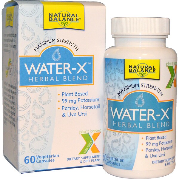 Natural Balance‏, Water-X, Herbal Blend, Maximum Strength, 60 Vegetarian Capsules