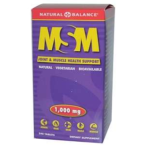 Отзывы о Натуре Баланс, MSM, Joint & Muscle Health Support, 1000 mg, 240 Tablets