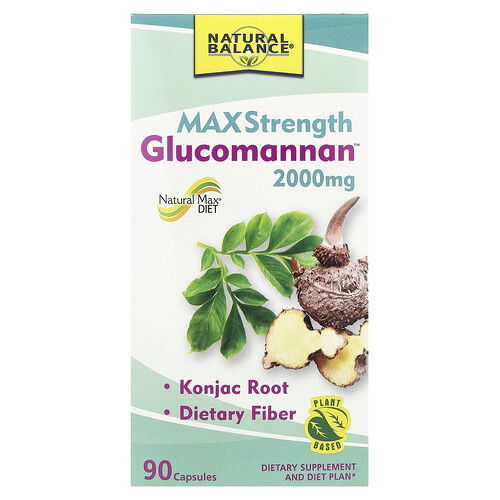 Natural Balance Glucomannan™ максимальная сила действия 90 капсул (666 мг в 1 капсуле)